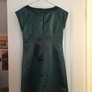 Emerald Green Satin cocktail dress